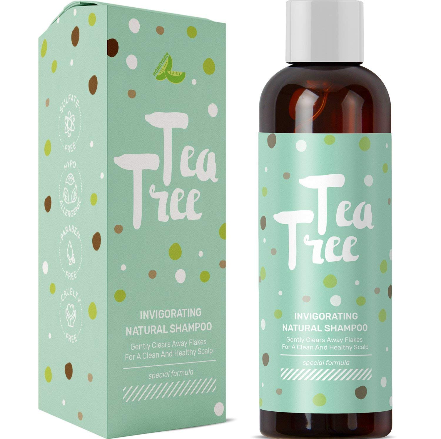 Pure Tea Tree Oil Daily Shampoo Cleanser for Itchy Dry Scalp and Dandruff with Hair Loss Preventing Oils Jojoba and Rosemary For Thicker Hair Gentle Sulfate Free Color Safe Formula for Men and Women