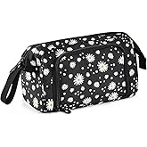 KOPIRIT Daisy Black Pencil Case Pouch Big Capacity Pencil Bag Box Organizer Pen Case Pencil Pouch Aesthetic with Handle for Teen Girls Boy College Women School