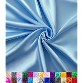 Satin Fabric | Decoration &amp; Sewing | Shiny &amp; Luxury | 60" Wide Roll | Metallic Shiny | Upholstery, Lining, Drapery, DIY Crafts (Baby Blue, 2 Yards)