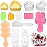 10pcs Cute Onigiri DIY Rice Ball Molds - Animal Decorating, Triangle Shapes, Bento Sushi Maker Tool