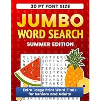 Jumbo Word Search Puzzle Book Summer: Extra Large Print Word Finds for ...