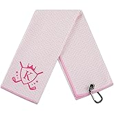 CybGene Microfiber Golf Towel for Women, 16'x 24', Pink - Initial K