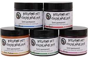 WELYEME Semi-Permanent Dog Hair Dye, Pet Hair Dye Safely Used by Grooming Salons, Safe for Bathing After Dyeing(Rainbow)