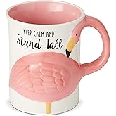 Enesco Our Name is Mud “Flamingo Flock” Sculpted, 16 oz. Stoneware Mug, 16 Ounces, Multicolor,6002634