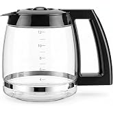 12-Cup Glass Coffee Carafe Replacement for Cuisinart Coffeemaker | Fits DCC-1200, DCC-1100BK, DCC-2650, CHW-12, CHW-12P1, DGB-550BK, DGB-550BK1, DGB-625BC, DGB-700BC &amp; SS-12, Pt. DCC-1200PRC