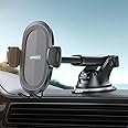 APPS2Car Suction Cup Phone Holder Windshield/Dashboard/Window, Suction Cup Car Phone Mount with Strong Sticky Gel Pad, Compatible with iPhone, Samsung & All Cellphones, Matte Black