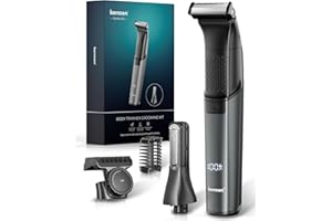 kensen Body Hair Trimmer for Men,Electric Groin & Pubic Hair Trimmer,Mens Body Groomer Kit for Privates,Waterproof Wet/Dry Body Shaver, Comes with Two Replacement Blade and Comb Accessories
