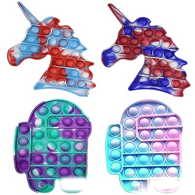 Buy 4pcs Among Push Pop Bubble Sensory Fidget Toy Unicorn Pop Fidget Toys Stress Reliever Anti Anxiety Toys Novelty Gift Craft Toy For Kids And Adults Online In Kazakhstan B093jzkshj