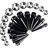 BodyJ4You 24PC Big Gauges Kit Stretching 00G-20mm Multicolor Acrylic Tapers Steel Plugs Tunnels Set