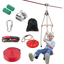 Amazon.com: VEVOR Zipline Kit for Kids and Adult, 65 ft Zip Line ...