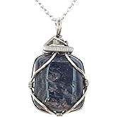 Women's and Men's Birthstone Crystal Necklace Silver Plated-24 Inch Chain