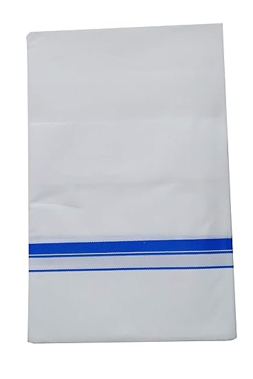 Men's Bombay Dyeing Premium 100% Cotton Double Dhoti,Size-380CM*127Cm_S112,White