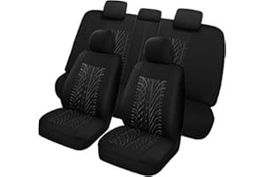 Pariitadin Car Seat Covers Full Set, Washable and Breathable Premium Cloth Automotive Vehicle Seat Cover for Car Interior, Universal Fit for Most Cars, Sedan, Truck, SUV(Black)