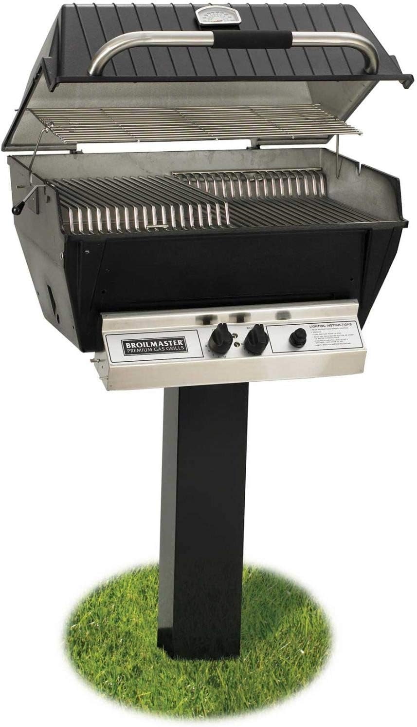 Review Broilmaster P3-XF Premium Propane Gas Grill On Black In-Ground Post