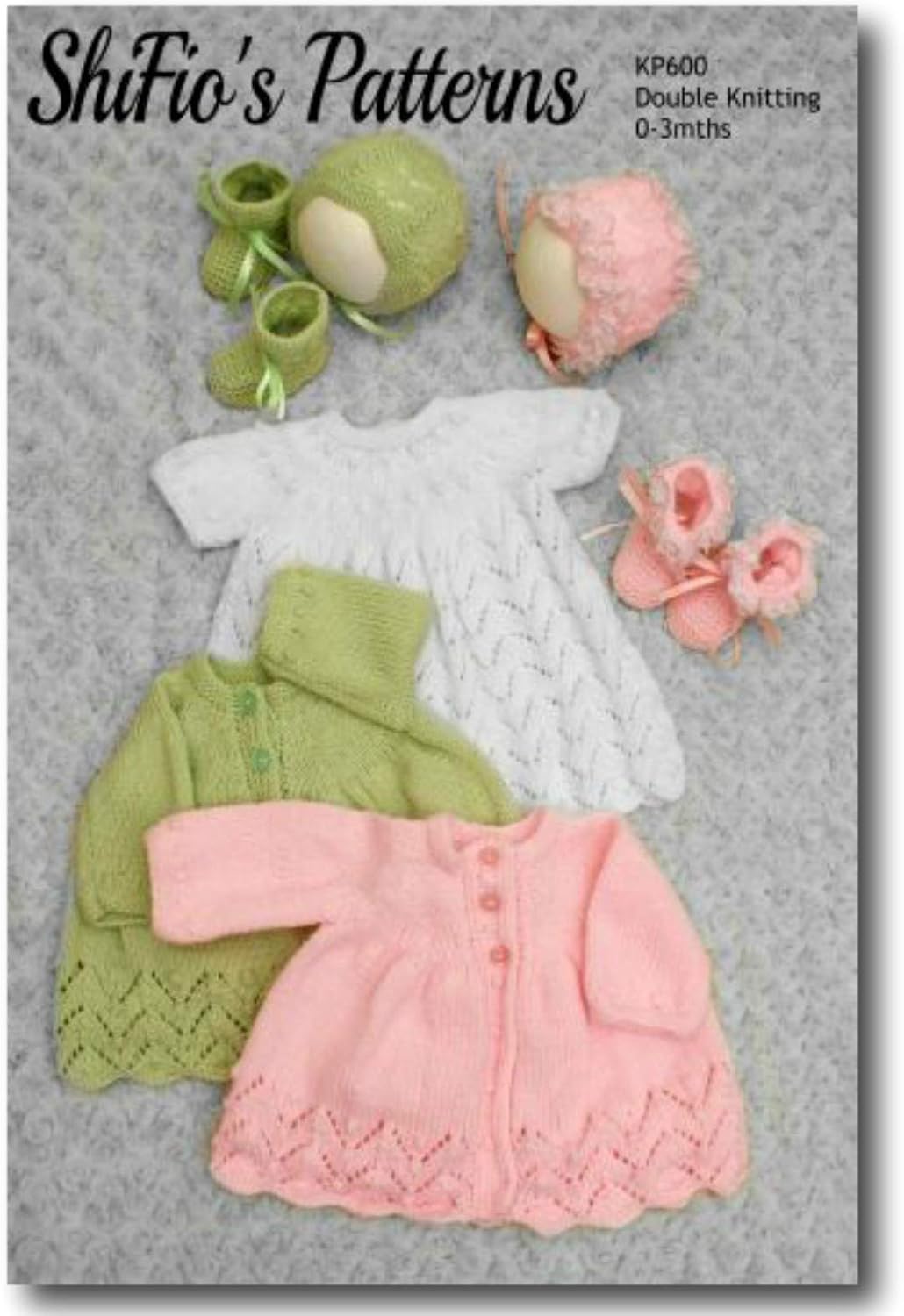 Knitting Pattern for Babies Matinee Jacket Dress, Bonnet and Bootees, Baby Jacket Knitting Pattern in DK