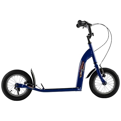 Ultrasport Kinderroller für Jungen und Mädchen, Extra Breite 12 Zoll Luftreifen, Stahlrahmen, Handbremse für Vorne und Hinten