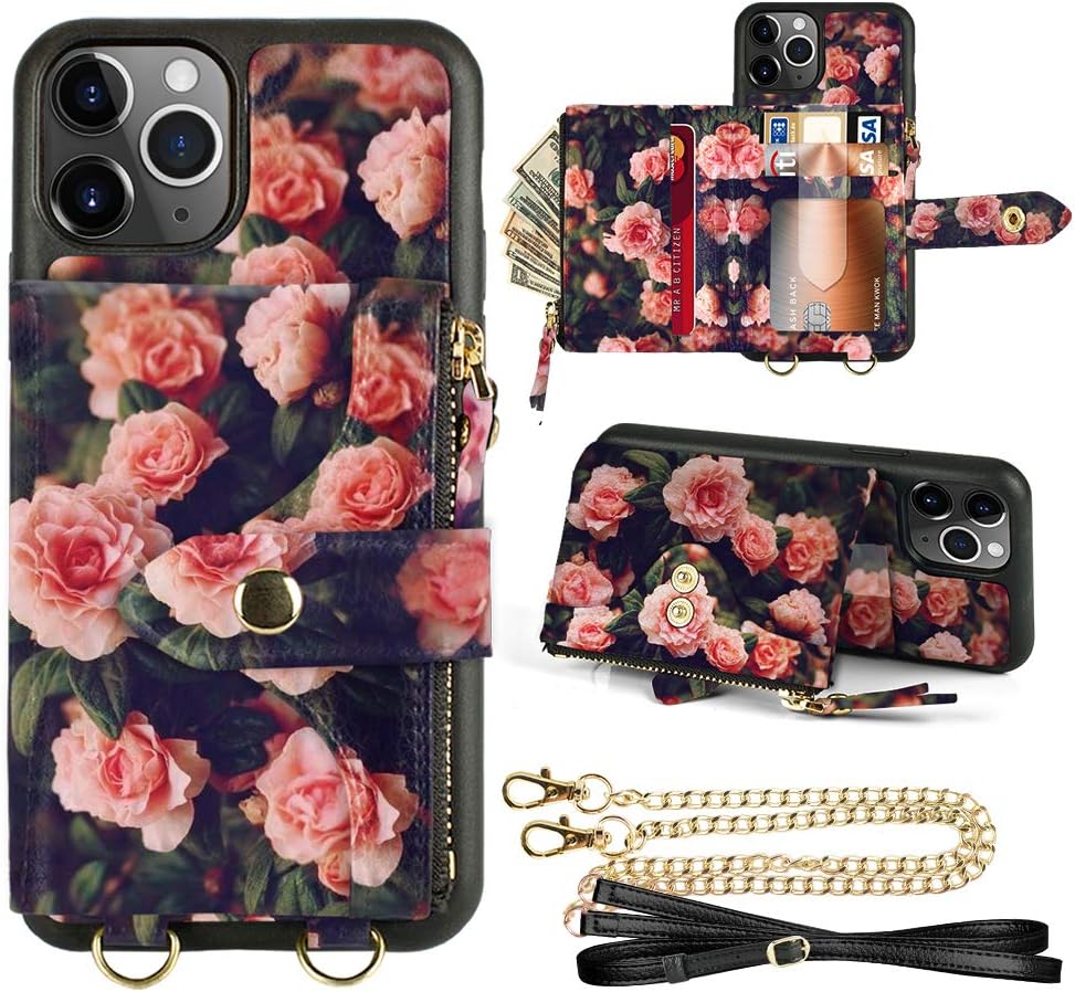 LAMEEKU iPhone 11 Pro Wallet Case, Crossbody Wallet Case