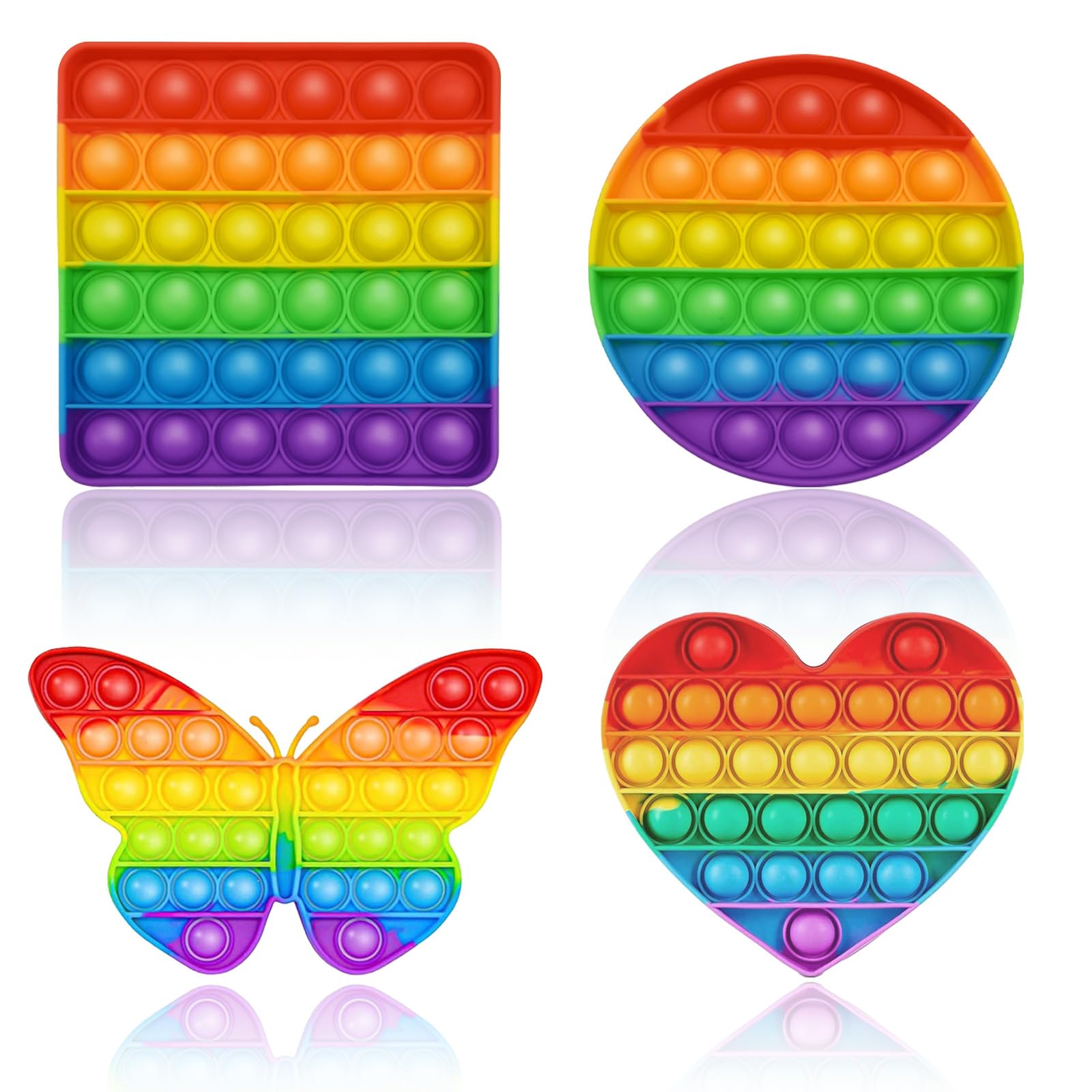 4 PCS Fidget Toys for teens, Fidget for teen Stress Relief Sensory for Learning,Education,Anxiety Management Used by individuals aged 15 and above( Square, Round, Butterfly, Heart Shape)