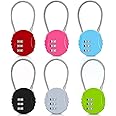 Combination Lock, 6 Pack Color Padlock, 3 Digit Mini Code Lock, Luggage Lock Bag Lock Gym Lock with Combination Code for Trav