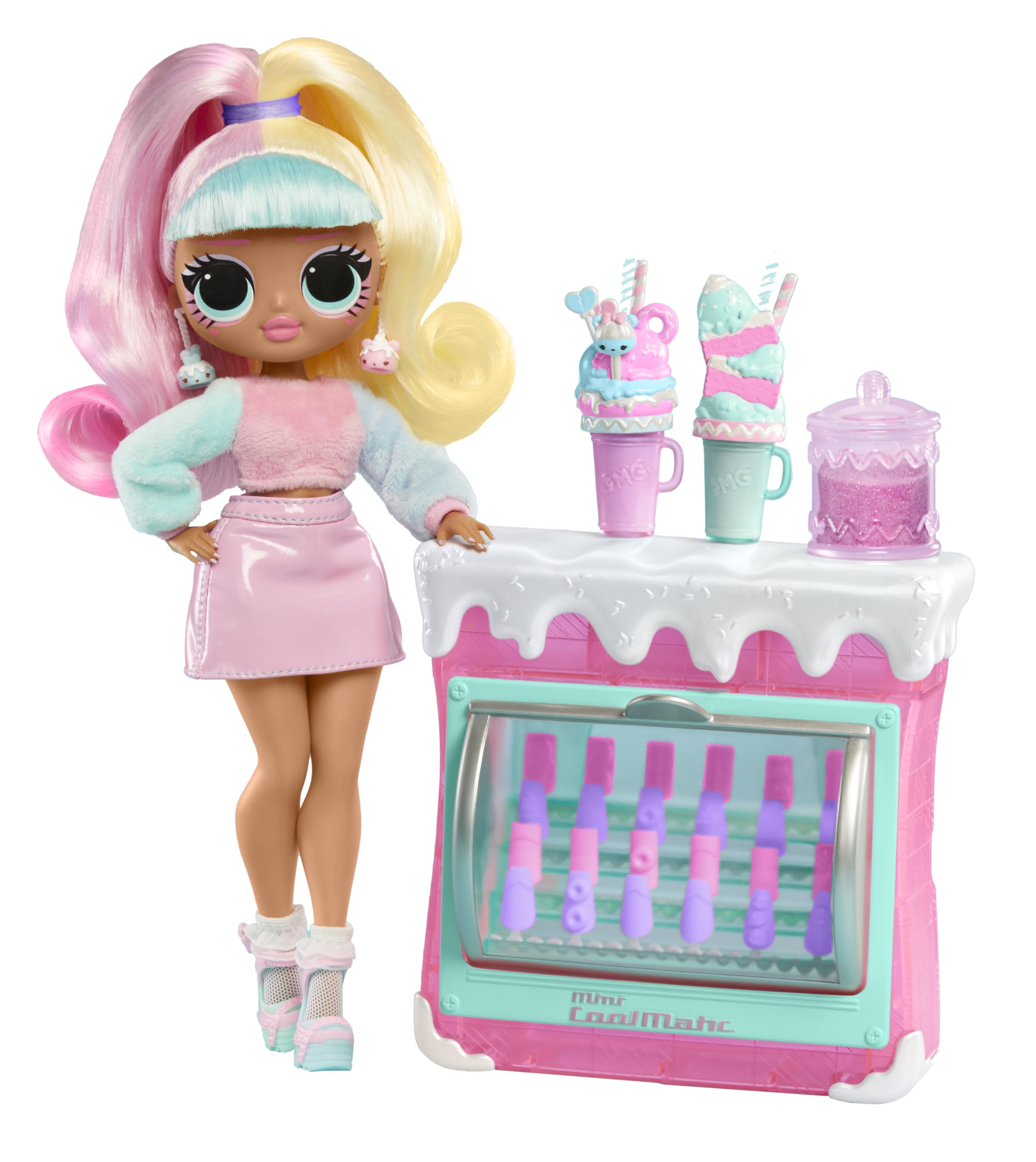 L.O.L. Surprise! OMG Sweet Nails – Candylicious Sprinkles Shop - With 15 Surprises including Real Nail Polish, Press On Nails, Sticker Sheets, Glitter, 1 Fashion Doll, and More - for Kids Ages 4+