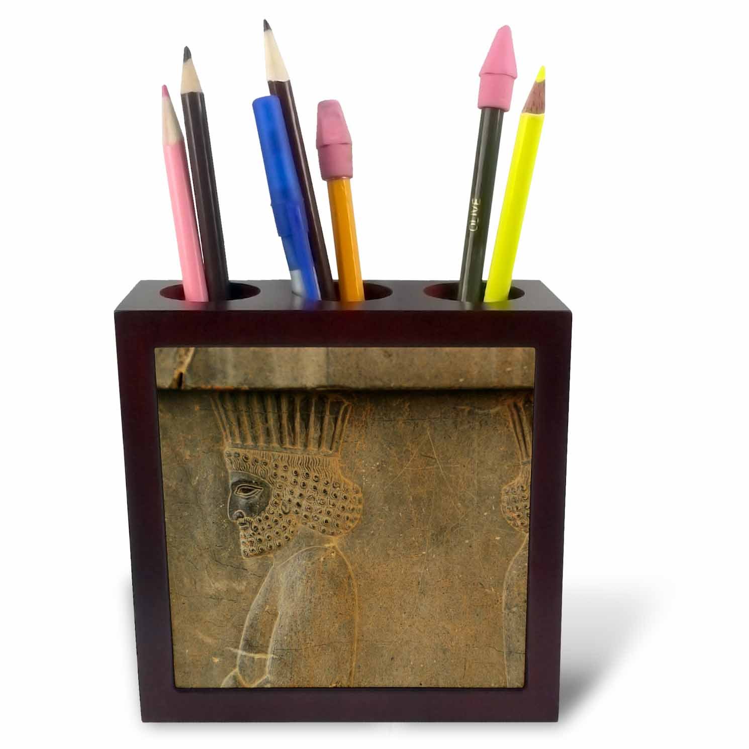 3dRose ph_225843_1 5-Inch Iran/Shiraz/Persepolis/Ancient Near Eastern Civilization Tile Pen Holder