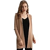 GreenMount Cashmere Women’s Front Fashion Cardigan for Annual Lightweight Mid-Length Cashmere Coat