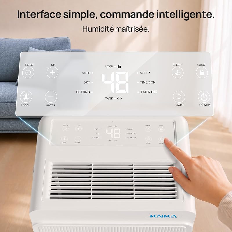 Deshumidificateur d Air 25L/jour Trois Modes de Fonctionnement