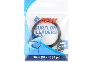 AFW Surflon Fishing Leaders – Black Nylon Coated Stainless Steel Wire, Swivel & Snap, 3 Pack, Variety Pack – Strong Leader Line for Catfishing & Toothy Game Fish