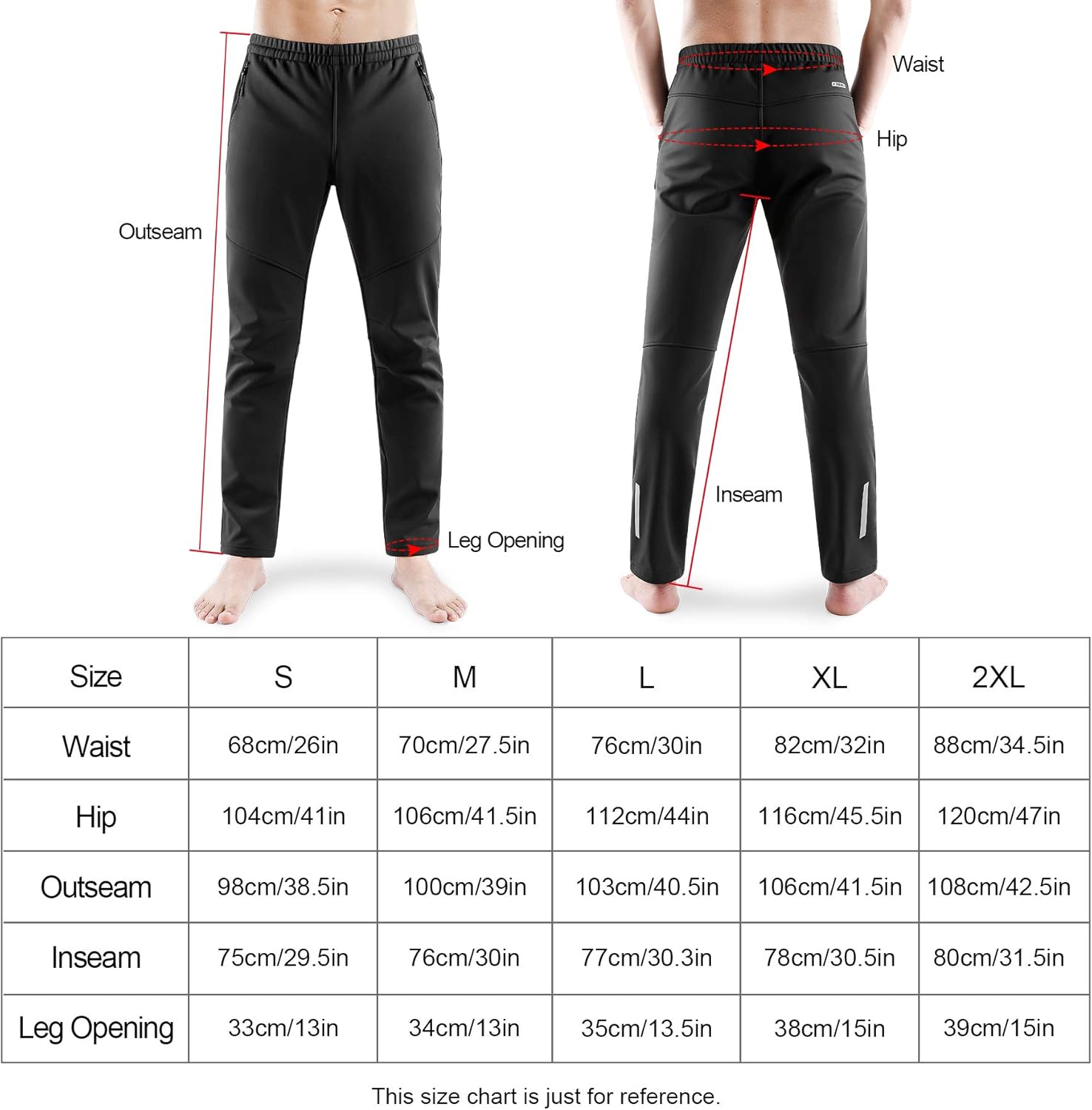 INBIKE Men's Winter Fleece Windproof Thermal Active Pants for Cycling Running Hiking Outdoor Multi Sports : Clothing