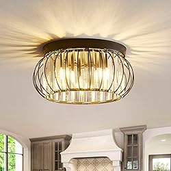 BUXVRCS Modern Crystal Chandelier, 4-Light Flush