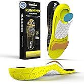 Running Sports Insoles Plantar Fasciitis - Welnove Athletic Inserts Arch Support for Flat Feet - Shock Absorption Insoles Foot Pain Fatigue Relief, Enhance Performance, Fit Most Shoes, Men Women (M)