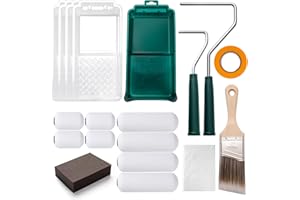 YiBaiBrush Paint Roller Kit, 19 Pack, 4"2" Small Foam Paint Roller, Mini Paint Roller with Foam Roller Covers, Paint Tray Liners, Roller Paint Brush, Paint Supplies for Painting Walls, Trim, Ceilings