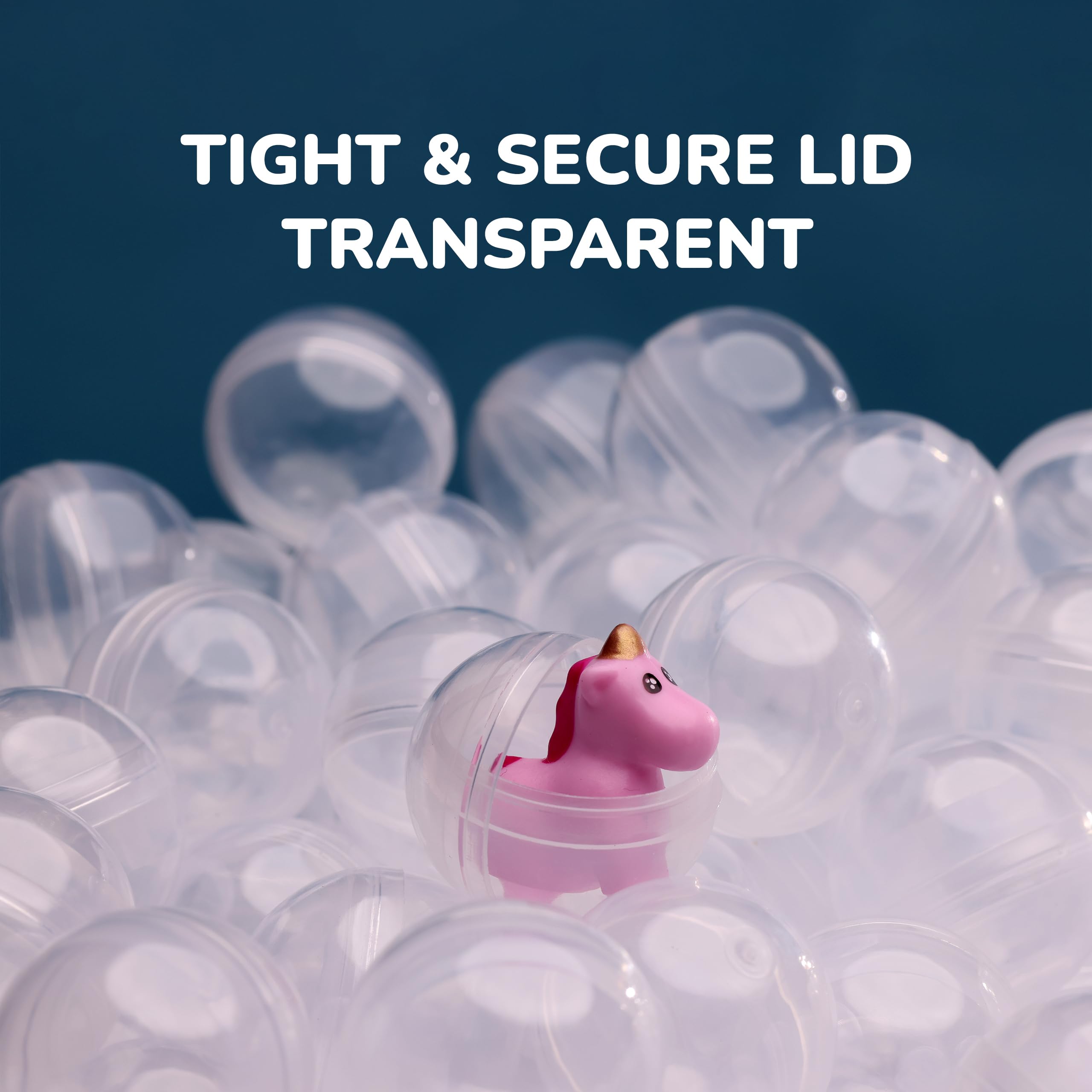 Capsule Vending Machine Round 50 pcs 1.1 inch (28mm) - Gumball Machine Capsules Bulk Clear Container - Easter Basket Stuffers Birthday Gifts Pinata Stuffers DIY Craft Supplies - Clear Capsules Empty