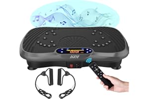 AXV Vibration Plate Fitness Platform Exercise Machine Vibrating Lymphatic Drainage Shaking Full Body Shaker Workout Vibrate Stand Shake Board Sport Gym for Weight Loss Fat Burner for Women Men