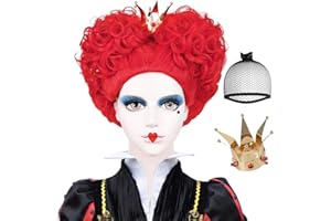 LABEAUTÉ Heart of Queen Wig with Crown Costume Girls Women Two Buns Heat Resistant Synthetic Hair for Halloween Christmas Party