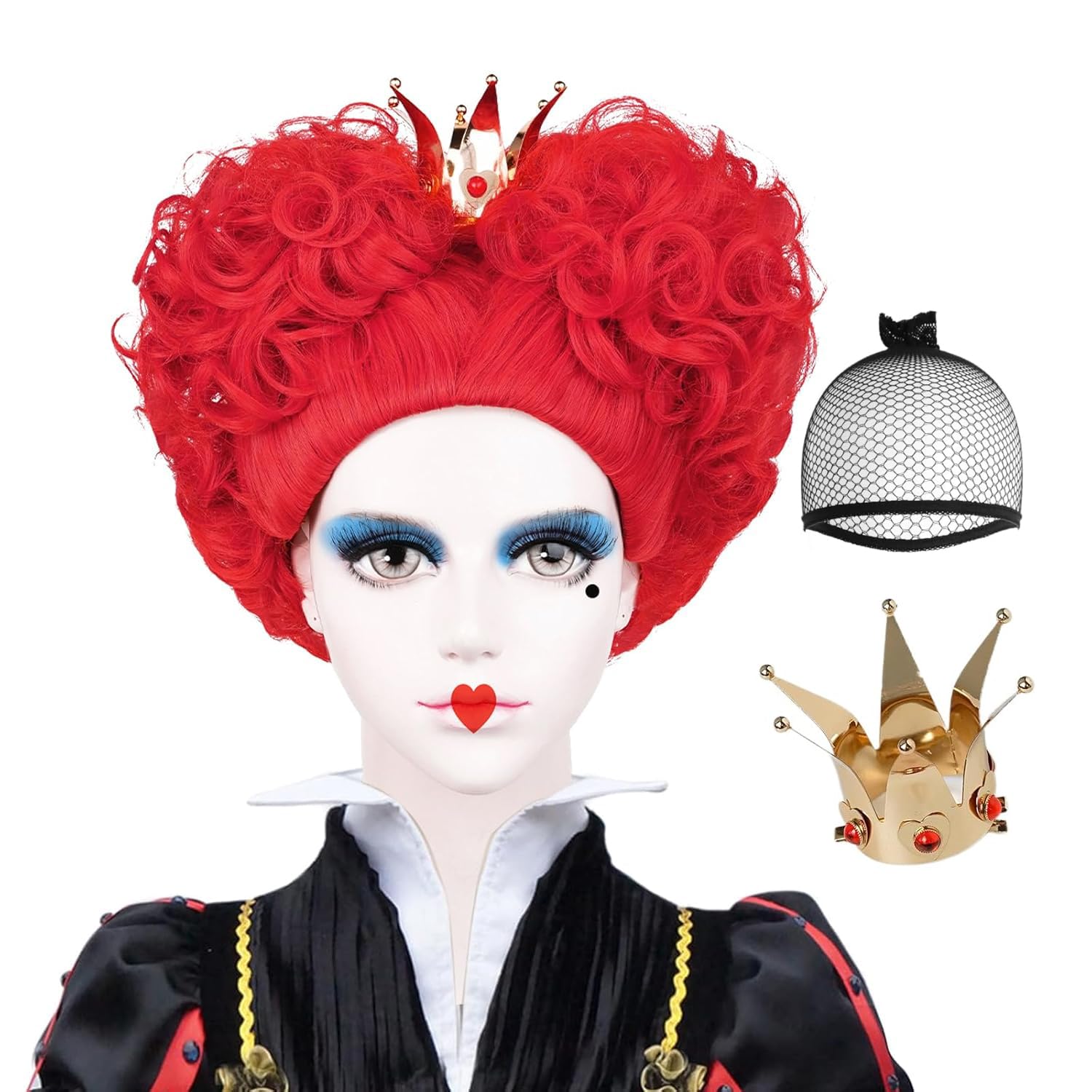 Photo 1 of LABEAUTÉ Heart of Queen Wig with Crown Costume Girls Women Two Buns Heat Resistant Synthetic Hair for Halloween Christmas Party