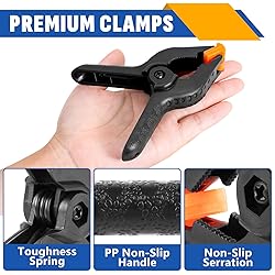 20 Pack 4.5 inch Plastic Spring Clamps, Black Heavy