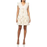 Anne Klein Womens V Neck Ruffle SLV Short Dress