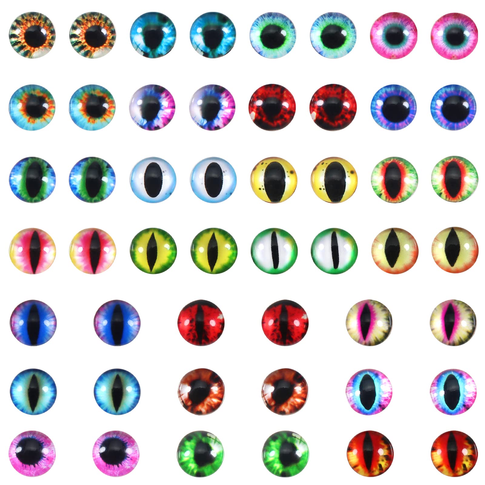 TOAOB 100pcs 6mm Glass Dragon Eyes Cabochon Eyes Safety Eyes Dolls Eyes for Doll Making DIY Craft Plush Animals