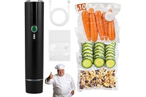 Powerful Handheld Vacuum Sealer, Electric Compact Vacuum Sealer with 10 Reusable Vacuum Bags, Portable Mini Vacuum Sealer for
