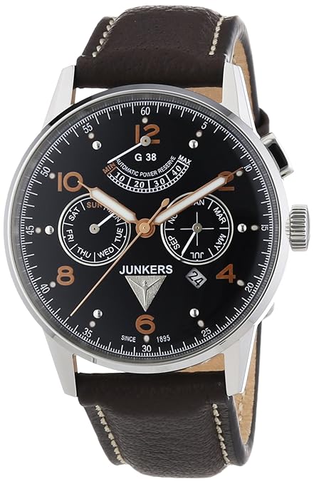 Junkers Herren-Armbanduhr XL G 38 Analog Automatik Leder 69605