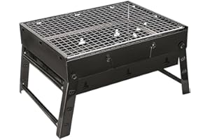 GLE2016 17" Portable Charcoal BBQ Grill Foldalbe Stainless Steel Outdoor Portable Barbecue Grill for Picnic Travel Hiking(3-5
