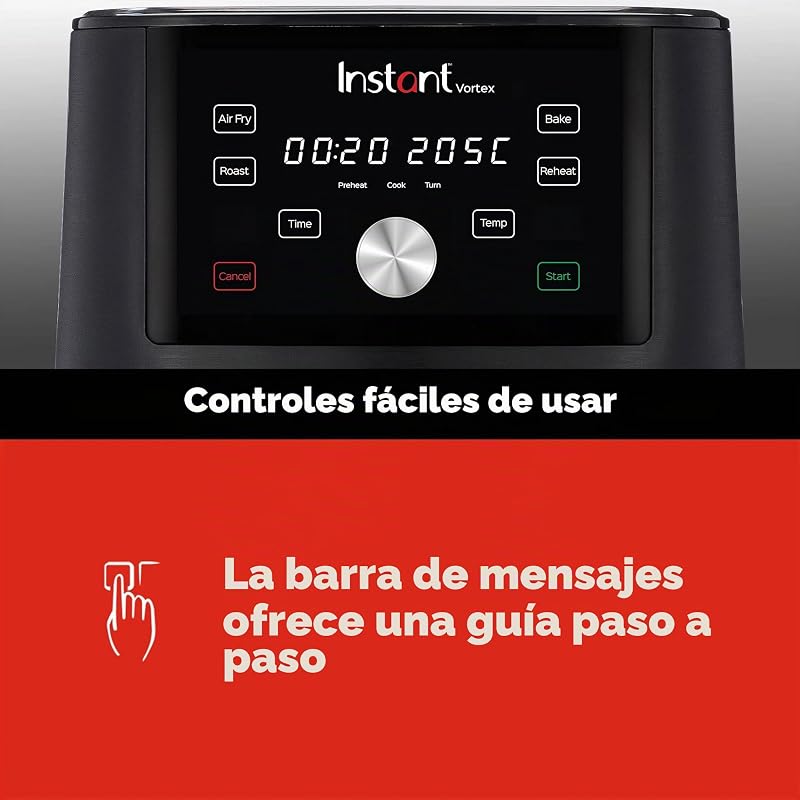 Vortex 4 en 1 Freidora de Aire Digital Antiadherente con Temporizador y Función de Horno y Calentador, 1.700 W – 5,7 L