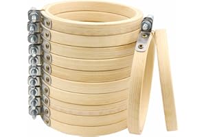 Similane 12 Pieces 3 Inch Embroidery Hoops Bamboo Circle Cross Stitch Hoop Ring for Embroidery and Cross Stitch, Mini Embroidery Hoop Suitable for DIY Decoration