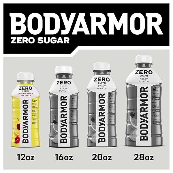 BODYARMOR ZERO SUGAR WATERMELON STRAWBERRY, SUGAR FREE SPORTS DRINK – LOW-CALORIE HYDRATION – NATURAL FLAVORS WITH POTASSIUM PACKED ELECTROLYTES, ANTIOXIDANTS, AND B-VITAMINS, 12 FL OZ (PACK OF 8)