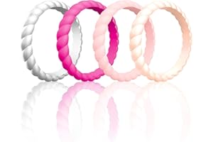 ThunderFit Womens Thin Swivel Silicone Wedding Bands, Stackable Rubber Engagement Rings 2.5mm Wide 2mm Thick - 1/4/8/10 Variety Multipack
