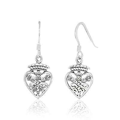 WithLoveSilver 925 Sterling Silver Scottish Thistle Heart Pendant - .925 Silver Jewelry 9 thumbnail image