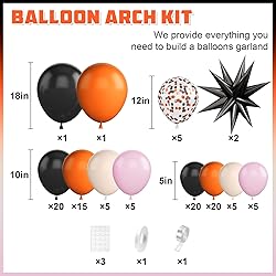 Black Orange Pink Balloon Arch,Balloon Garland with