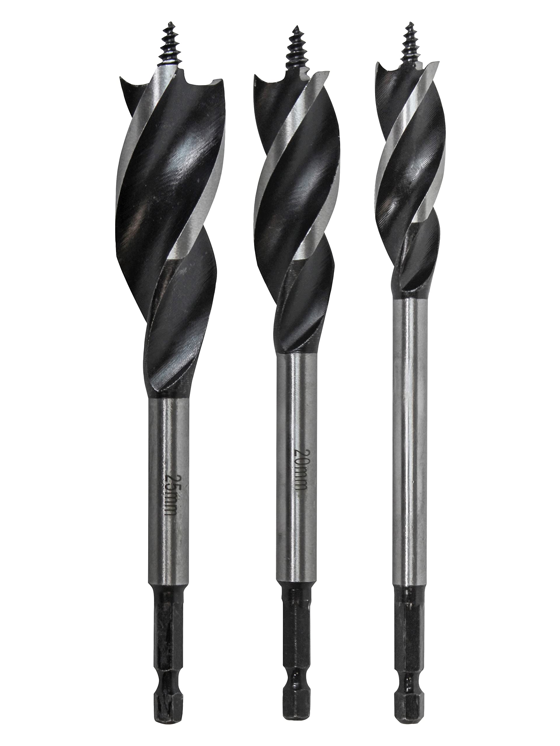 Faithfull FAITPASET3PC Tri-Point Speed Auger Bit - Set of 3 - 16, 20 & 25mm