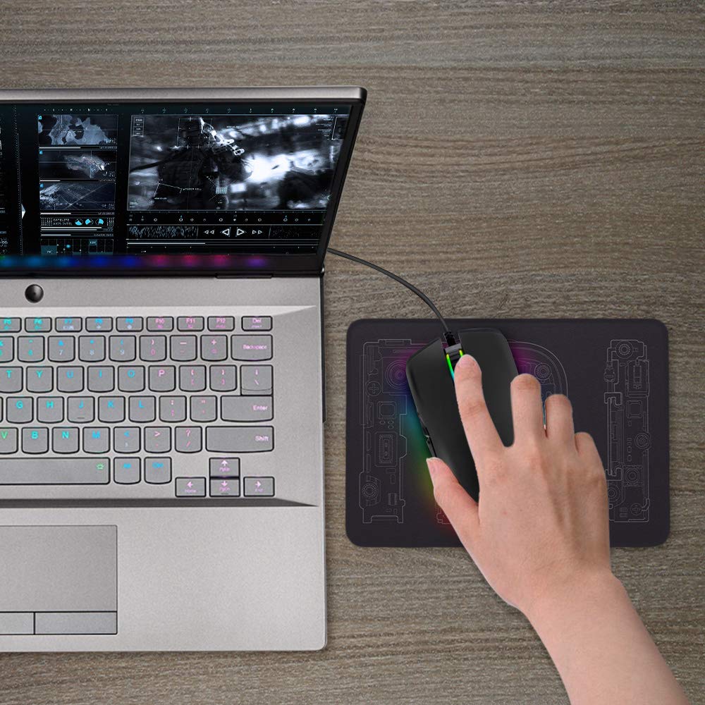HXMJ RGB LED Gaming Mice,Wired USB C Port for Apple MacBook,Computer or Laptops with Type C Port